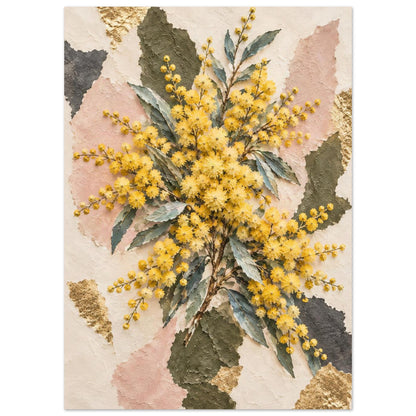 Golden Wattle Australian Native Flower Fine Art Poster 50x70 cm 20x28″