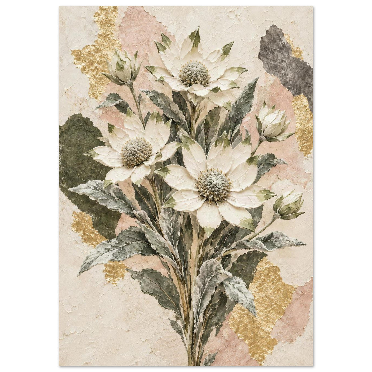 Flannel Flower Australian Native Flower Fine Art Poster A1 (59.4 x 84.1 cm)