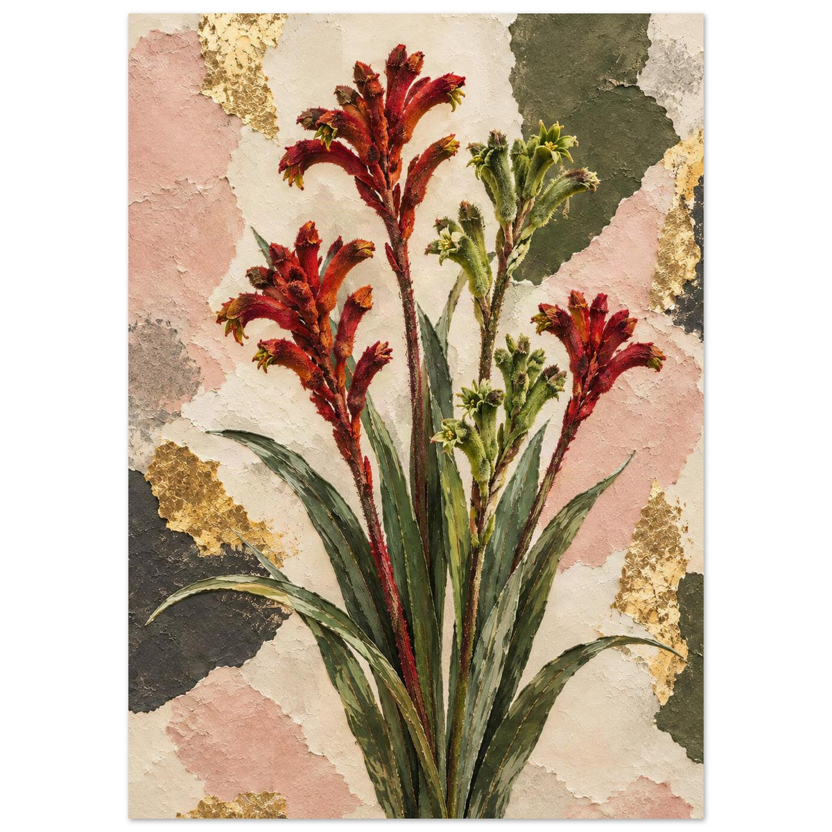 Kangaroo Paw Australian Native Flower Fine Art Poster 50x70 cm 20x28″