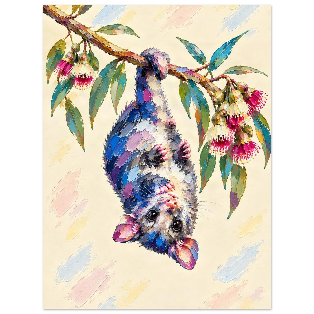 Possum Painted Australian Animal Fine Art Poster 60x80 cm 24x32″