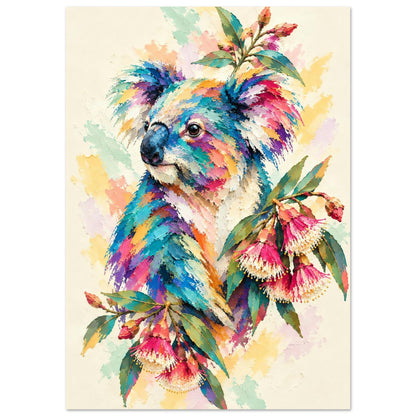 Koala Painted Australian Animal Fine Art Poster A1 (59.4 x 84.1 cm)