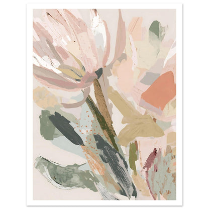 Abstract Floral Canvas Wall Art Print | Modern Minimalist Botanical Painting 27x35 cm 11x14″