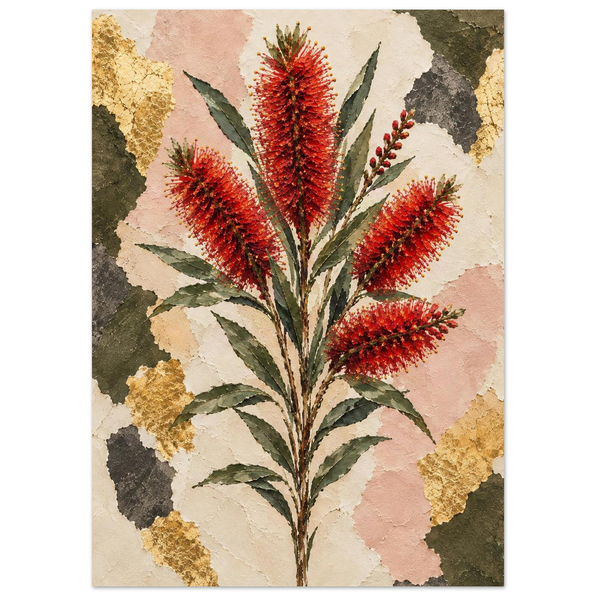 Bottlebrush Australian Native Flower Fine Art Poster 50x70 cm 20x28″