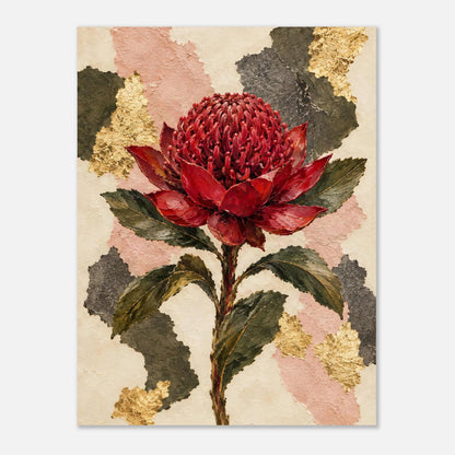 Waratah Australian Native Flower Fine Art Poster
