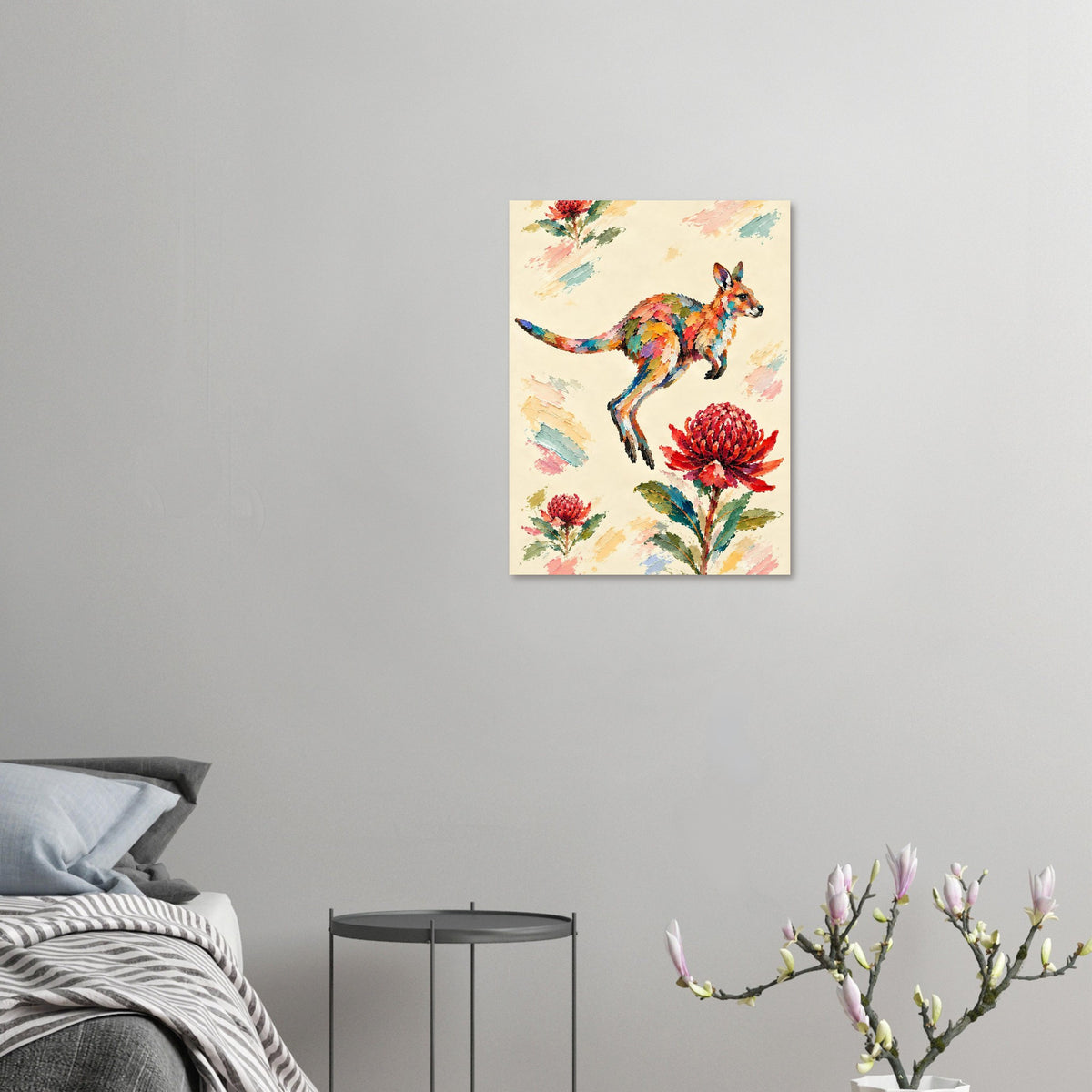 Wallaby Painted Australian Animal Fine Art Poster