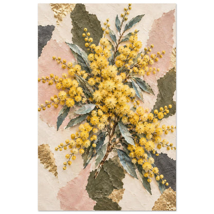 Golden Wattle Australian Native Flower Fine Art Poster 30x45 cm 12x18″